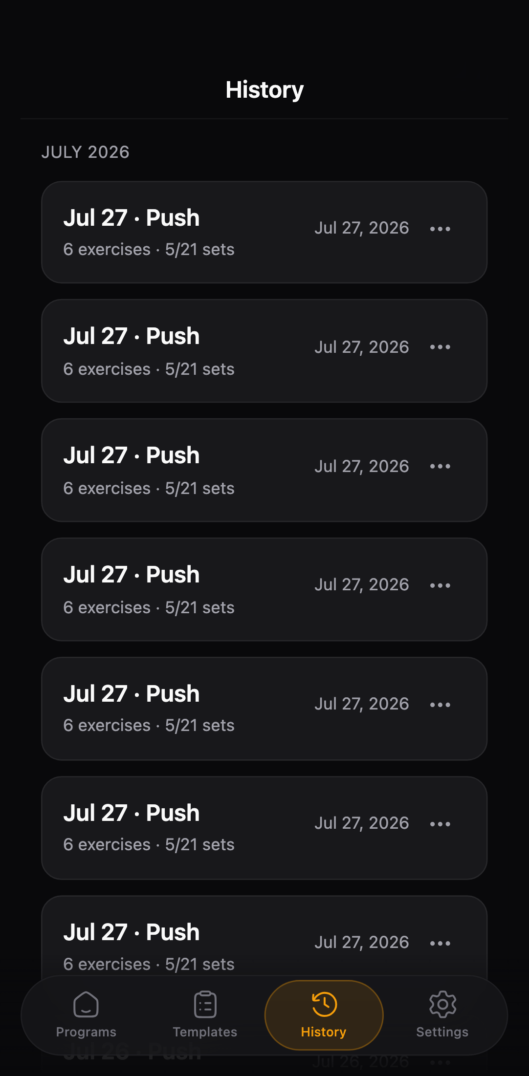Track your progress with history.