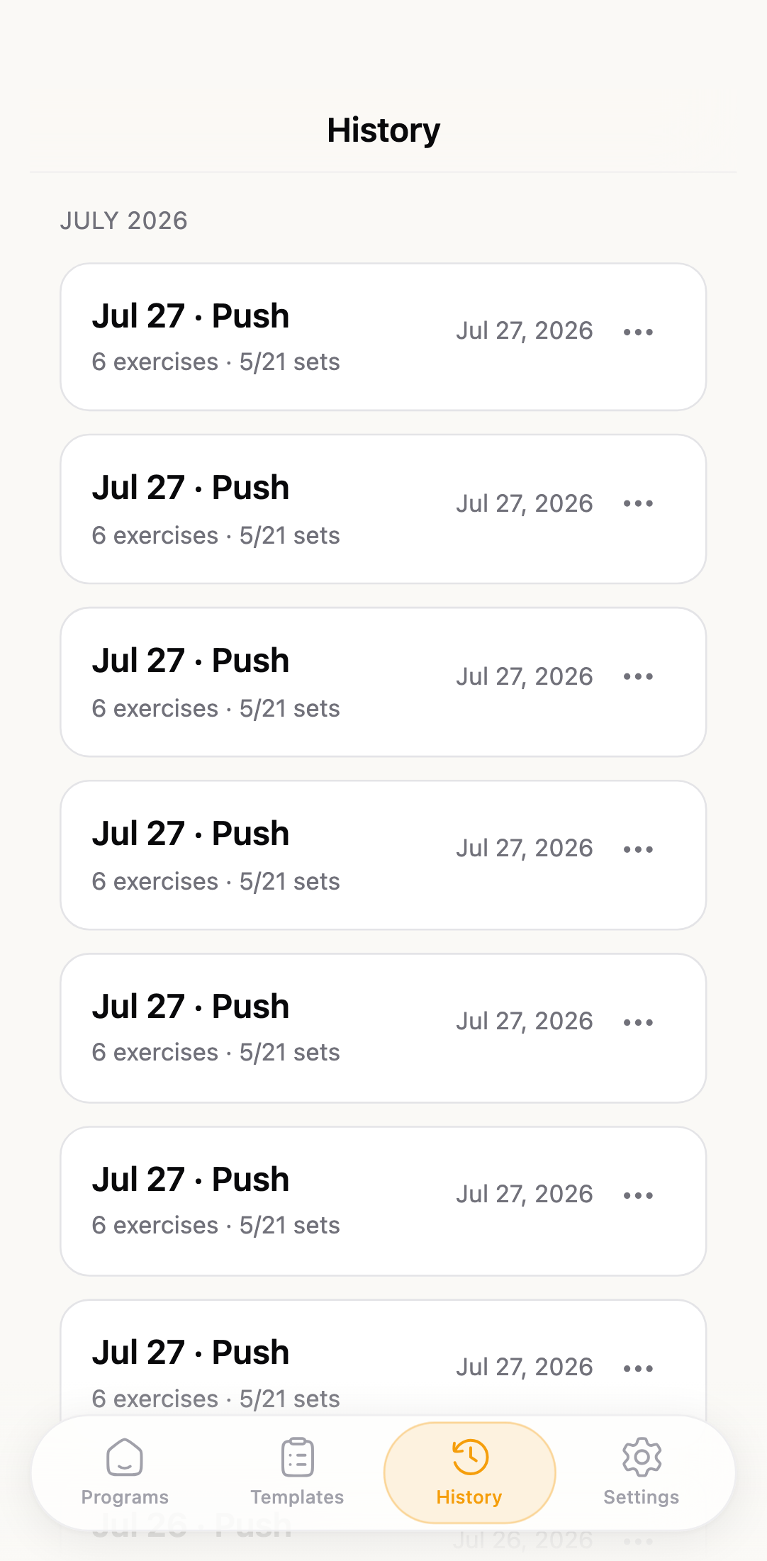 Track your progress with history.