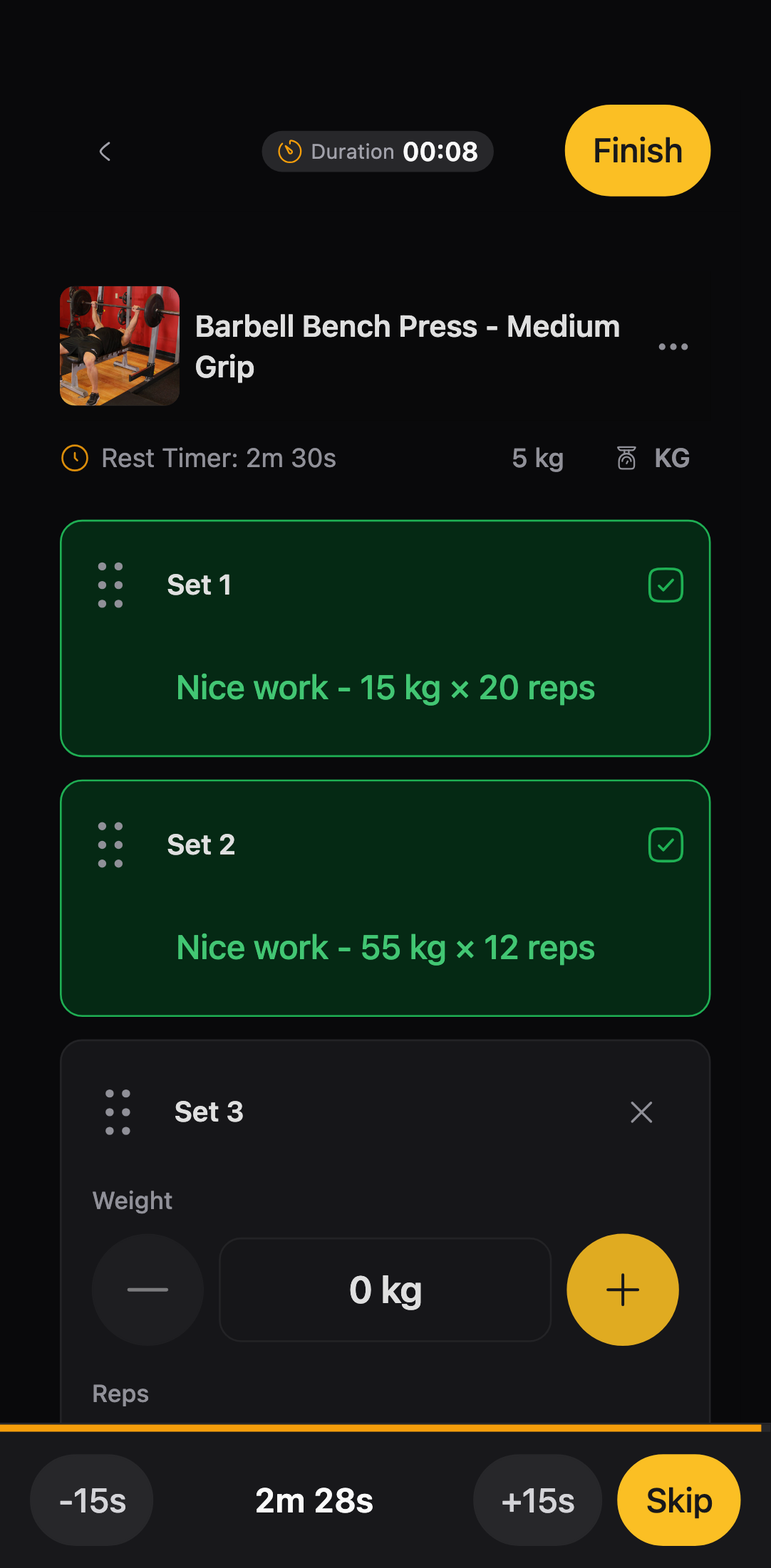Stepper workout view